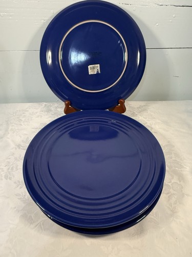 4 Rachael Ray Double Ridge Blue Raspberry 11" Replacement Dinner Plates H024 - Picture 2 of 4