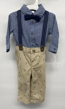 Baby Just One You Carter’s Outfit 6 Mth Bow Tie 2 Piece Shirt/Pants/Suspenders