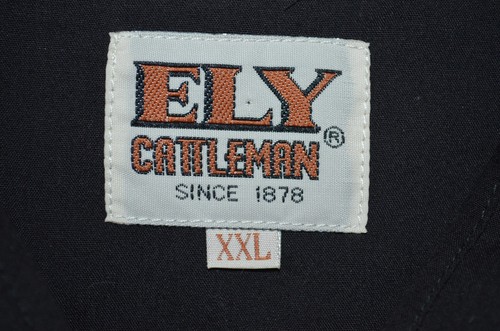 Vintage ELY Cattleman Shirt Men 2XL XXL Black Pearl Snap Western Rodeo Cowboy - Picture 4 of 5
