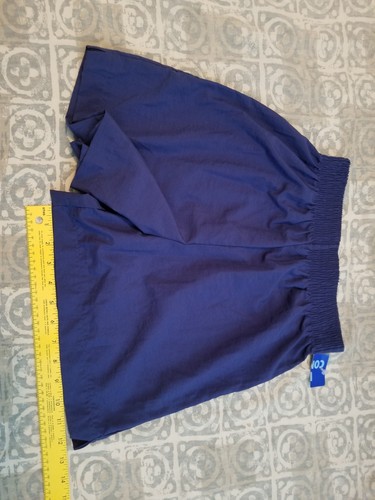 Vintage Nylon Shorts Gummizug Hi Waist Aktiv Strand Sport Blau Gr. S Pull On 80er90er - Bild 12 von 14