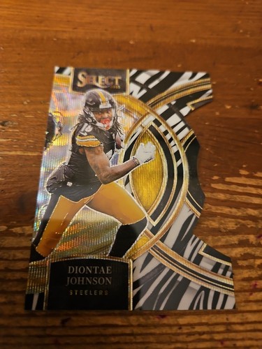 2023 Select Football Diontae Johnson Zebra Prizm #124 Die Cut Premier