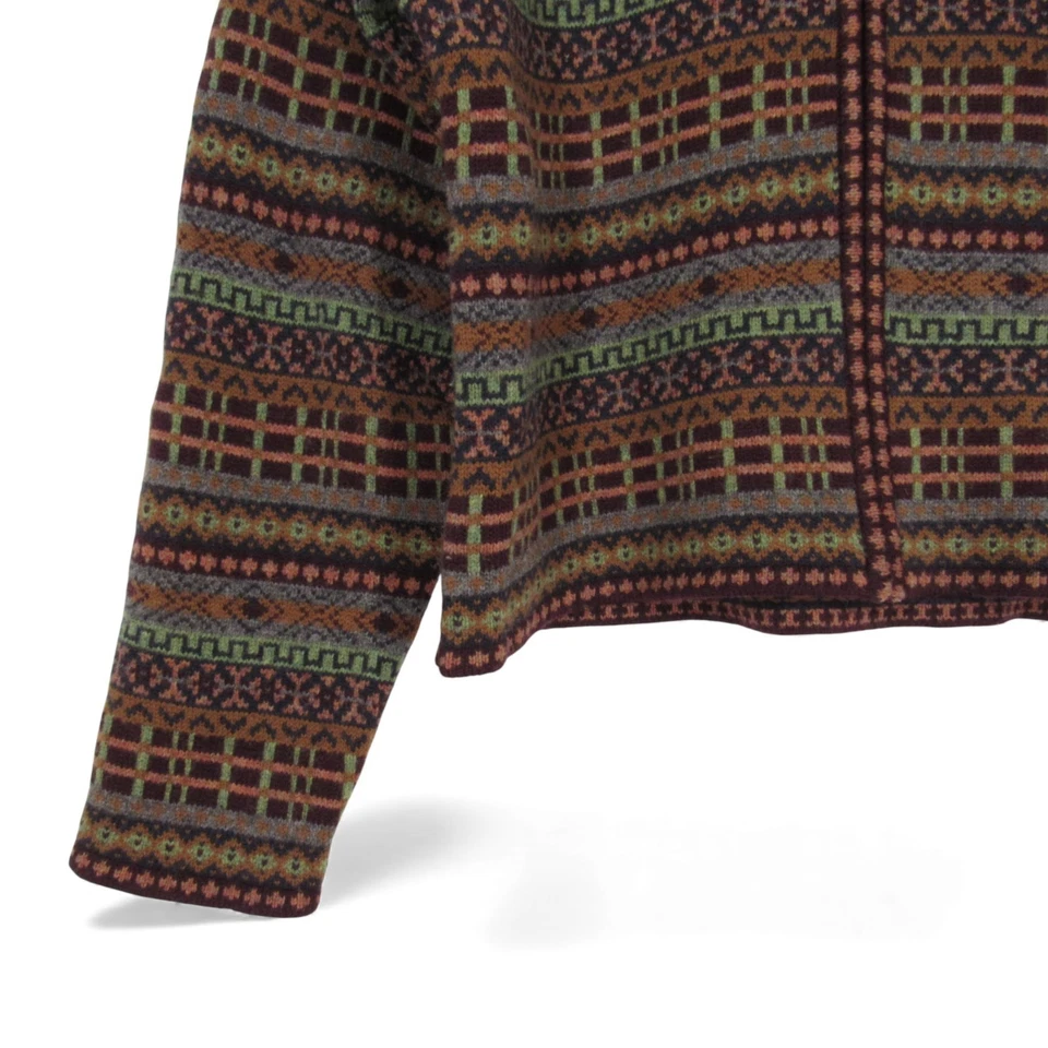CÁRDIGAN SUÉTER DE COLECCIÓN RENA ROWAN Para SAVILLE Marrón/Multi MEZCLA LANA DE CORDERO Cremallera Talla L Foto 3 de 4