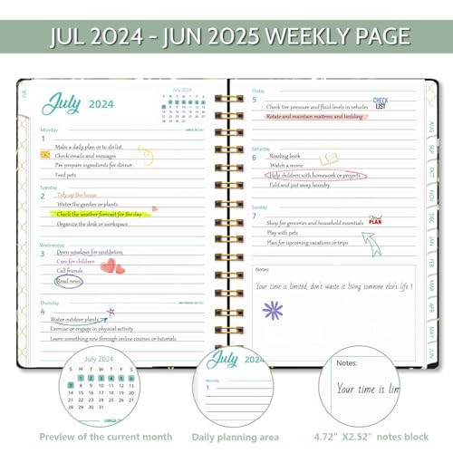2024-2025 Monthly Planner, 12 Months Weekly & Monthly Floral Planner from Now - Picture 5 of 7