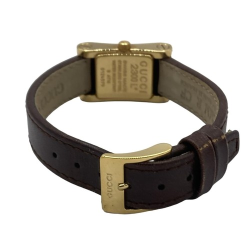 Auth GUCCI - 2300L 0124579 Dark Brown Women's Wrist Watch - Picture 3 of 5