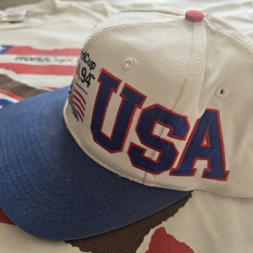 Vintage 1994 World Cup USA Soccer T Shirt & Hat Snickers Apex One Snapback 90s - Picture 7 of 14