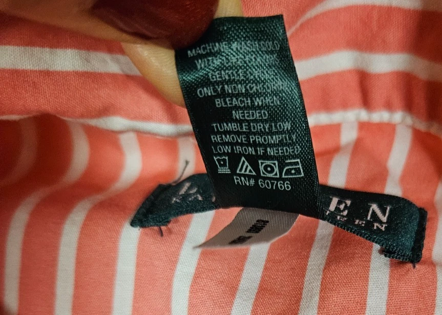 Lauren Ralph Lauren Pink & White Stripe Cotton Night Gown Sleepwear  Womens M - Image 3 of 4