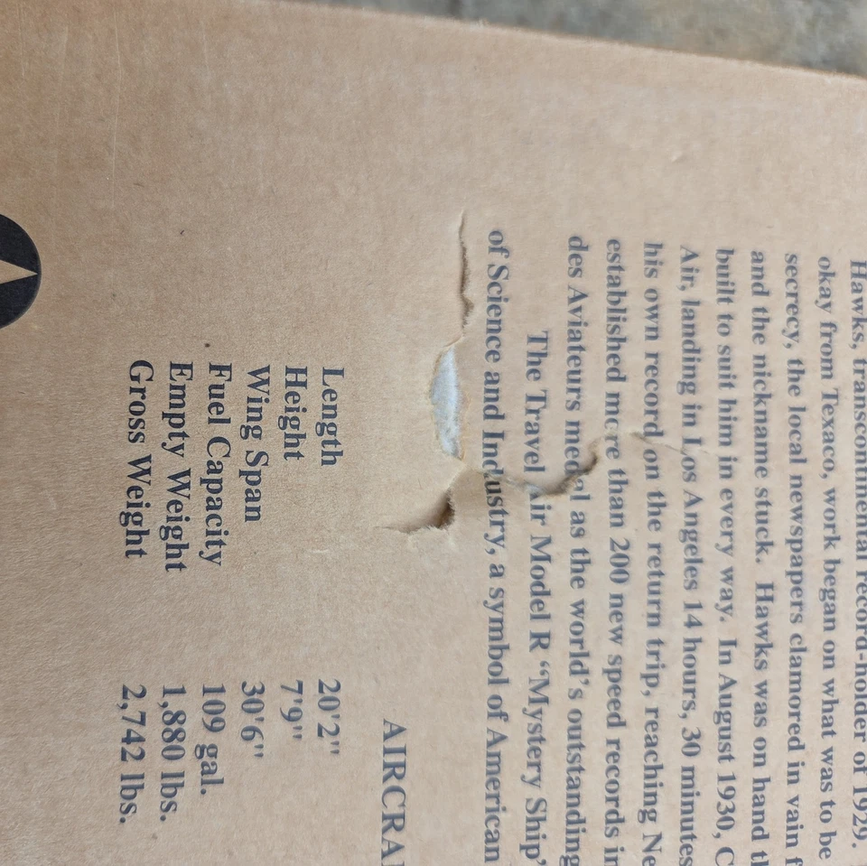 Wings of Texaco 1930 Travel Air Model R "Mystery Ship” 1997 H501 Ertl NEW IN BOX - Image 3 of 4