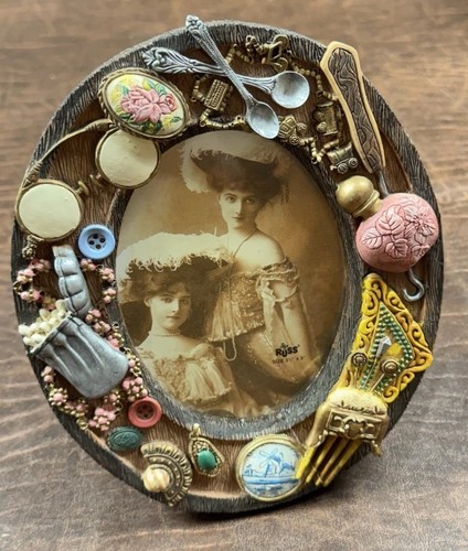 3D Antique Victorian Style Ornate Picture Frame Vanity Comb Perfume Jewelry - Picture 3 of 10