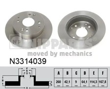 2x Bremsscheibe voll N3314039 NIPPARTS für HONDA PRELUDE V