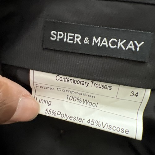 Spier Mackay Contemporary Fit Flannel Wool Trousers Mens 34x34 Brown - Imagen 14 de 17
