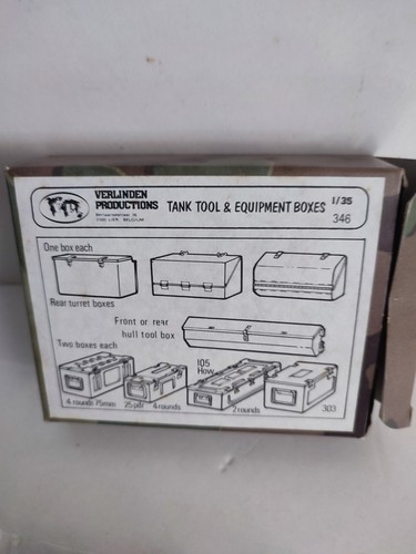 SET DETAIL MAQUETTE VERLINDEN N°346 TANK TOOL & EQUIPEMENT BOXES NEUF 1/35 - Foto 3 di 3