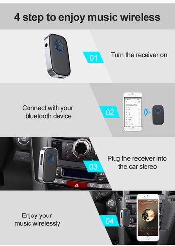 USB Wireless Bluetooth 5.0 AUX Transmitter Receiver 3.5mm 2in1 Audio Adapter Car - Picture 10 of 12