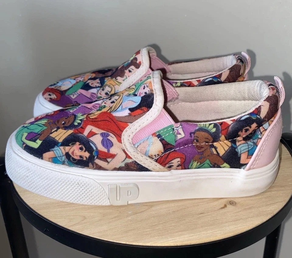 Disney Princess Size 6 Kids Slip On Canvas Sneaker Ground Up Shoes Girls Casual  - Image 3 of 4