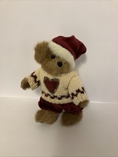 Boyds Bear Edmund T. Bear Christmas Sweater w/ Velvet Santa Hat Plush Bear