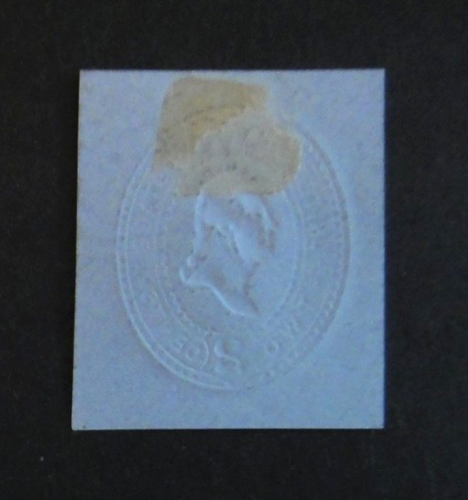 US Stamped Envelope U314 2c 1887-94 Cut Square Green on Blue - Picture 2 of 2