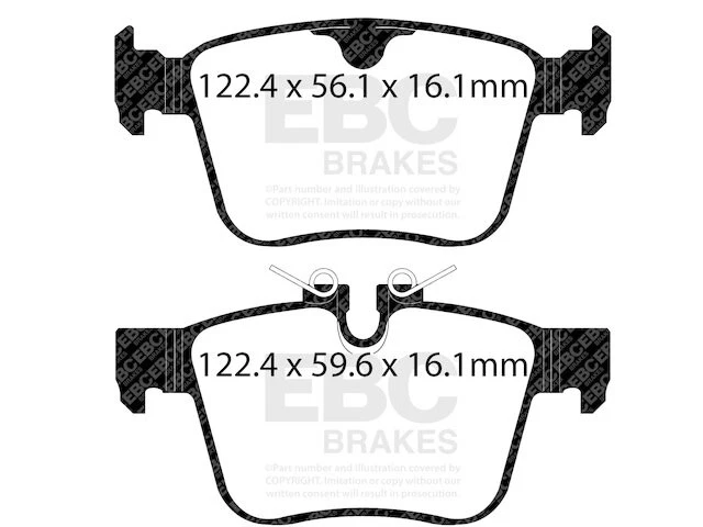 Juego de pastillas de freno traseras para Land Rover Discovery Sport 2015-2023 EBC 57884HVVY 2016 Foto 3 de 4
