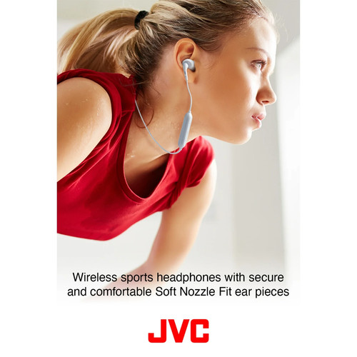 JVC Bluetooth Sport 5.0 Wireless Earbuds (White) - Picture 2 of 5