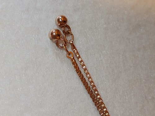 Slider - Bracciale - Tono Oro Rosa Regolabile - Catena Scatola - Stelo Rosa - Foto 10 di 10