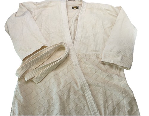 Vtg Supreme Judo Gi Woven Texture Cream Color Size 6 Martial Arts Uniform - Picture 2 of 20