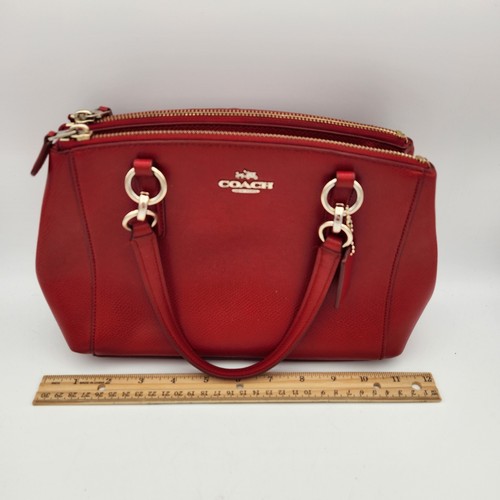 Coach #36704 rot genarbtes Leder Mini Christie Handtasche-ohne Riemen - Bild 17 von 18