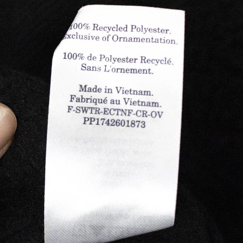 Everlane Negro Peluche Sherpa Cuello Redondo Pullover Suéter Pequeño Polar Sudadera - Imagen 8 de 12