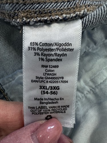 3XL MENS JACKET COAT BLUE DENIM. George Brand. Distressed Truckers. Button.Biker - Picture 14 of 15