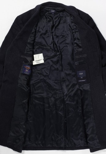 J Crew Mayfair Topcoat Yorkshire Tweed Moon Wool NWT New with tags M Navy Blue - Picture 2 of 24