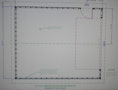 GENEHMIGUNGSFERTIG 22' X 22' GARAGENPLAN MASSSTABSGETREU GEZEICHNET BAUPLÄNE UND MATERIALLISTE - Bild 6 von 6