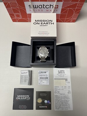 Omega x Swatch Mission On Earth Desert MoonSwatch Mission To Earth  With Receipt