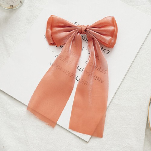 Women Large Bow Ribbon Barrettes Steel Hairpin Satin Hair Clip Hair Accessories⚝ - Picture 18 of 26