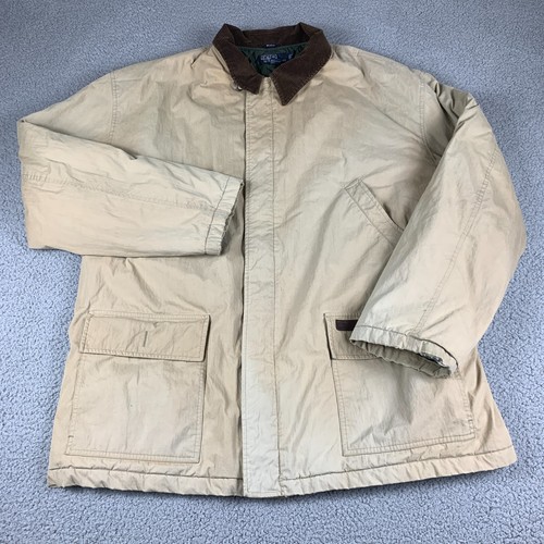 Polo Ralph Lauren Mantel Herren 2XL XXL Beige Gesteppt Cord Kragen Chore Jacke