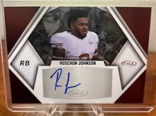 2023 Roschon Johnson Sage Low Series Red Foil Auto RC Texas/Chicago Bears #A-RJ