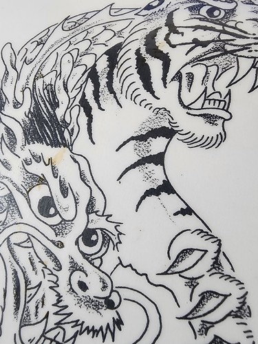 RARO ORIGINAL J.D. Hoja de producción flash de tatuaje usada Crowe Vintage 1986 Shop - Imagen 7 de 14