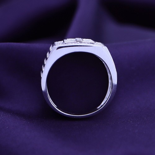 1/10 Ct Engagement Cross Ring for Men's Natural Diamond 925 Sterling Silver - Picture 7 of 16