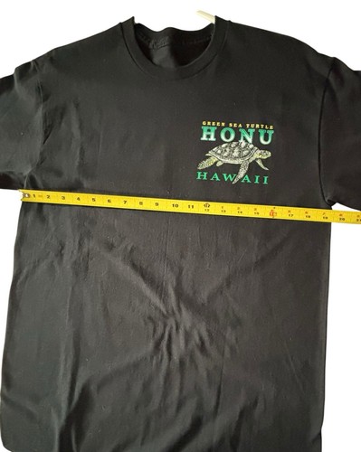 Honu Hawaii Black Men's Size Medium Hawaiian Green Sea Turtle Graphic T-Shirt - Picture 3 of 6