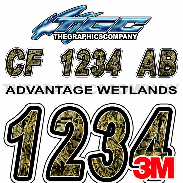 Wetlands Custom Boat Registration Numbers Decals Vinyl Lettering