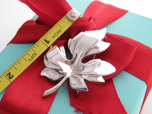 Tiffany & Co Silver Leaf Brooch Pin - Picture 3 of 4