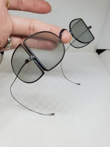 Antique 1800's "Double D" Blue Lens Victorian Era Railway Folding Spectacles - Picture 1 of 12