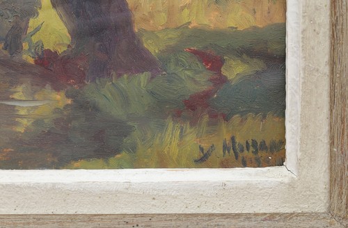 Yves MOISAN (1908-1976) Bord de Nièvre in Coulanges-lès-Nevers Burgund Nevers - Bild 5 von 6