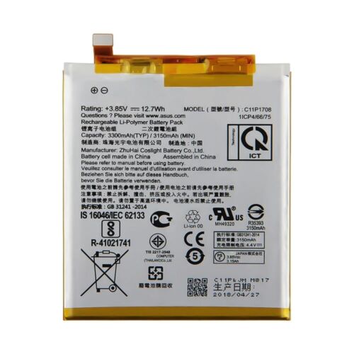 FOR ASUS C11P1708 INTERNAL BATTERY Zenfone 5Z ZE620KL Z01RD ZF620KL/3300mAh - Picture 4 of 8