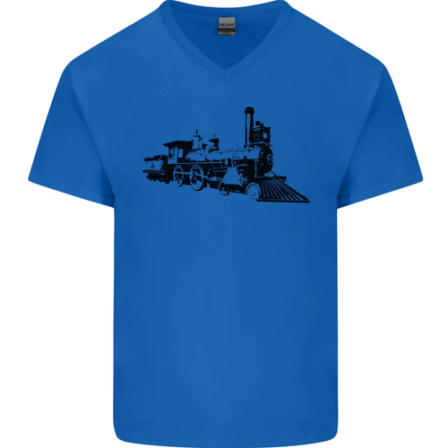 Camiseta de algodón con cuello en V Trains Locomotive Steam Engine Trainspotting para hombre - Imagen 21 de 31