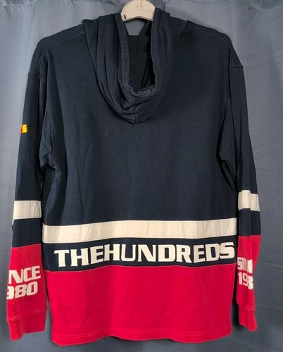 The Hundreds Hoodie Mens Large Red White Blue Color Block Hip Hop Street Skate - Picture 4 of 11