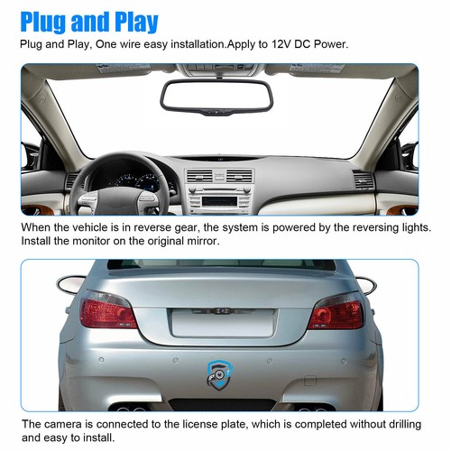 4.3" Car Monitor Backup Camera Kit For BMW E60 E39 E90 E82 E61 X1 E84 X5 E70 3/5 - Picture 3 of 15