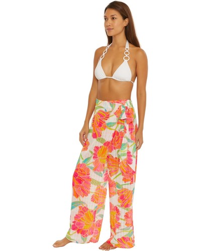Trina Turk L3412 Women's Poppy Tie-Waist Beach Pants Cover-Up Size XS - Picture 3 of 3
