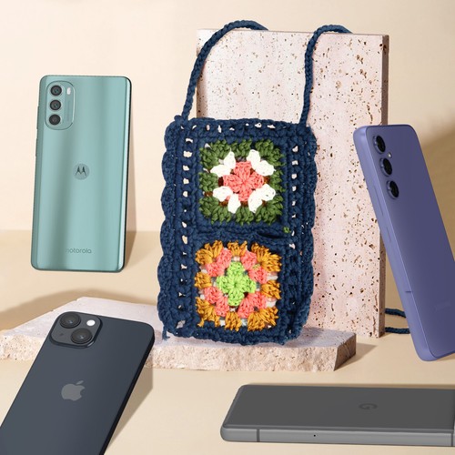 Cross-body Bag for Phones Coloured Patterns WavePocket Series Blue - Picture 6 of 6