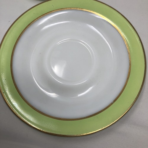 Juego de 4 platillos de vidrio de leche con borde de oro 22K verde lima PYREX de colección Grannychic - Imagen 4 de 6