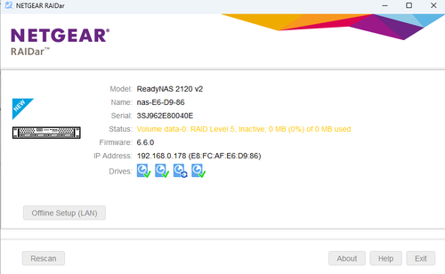 Netgear RNR-4A RN21242E-200NES ReadyNAS 2120 1U 4-Bay w/ 4x 2TB SATA HDDs - Afbeelding 14 van 14