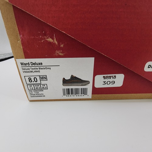 Vans Ward Deluxe Shoes Mens 8 Textile Black/Grey Comfort Sneakers NEW w/ Box - Picture 3 of 14