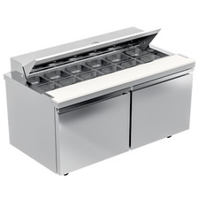 Commercial Refrigerator 48'' Salad Sandwich Prep Table W/12 Pans Kitchen Bars 2D