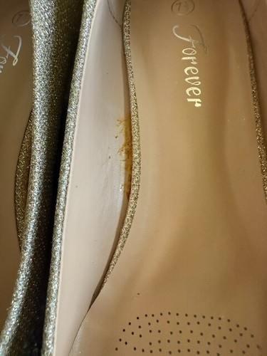 Zapatos de salón de cuña Forever Fisher Champagne con estrás para mujer talla 7,5 - Imagen 11 de 11